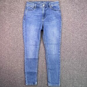 Old‎ Navy Jeans Women 6 Short Blue High Rise Super Skinny Stretch Denim 29x26.5